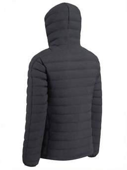 Куртка мужская стёганая с капюшоном с графеновой подкладкой черного цвета 9623_1Ch