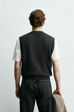 CHALECO PUNTO 100% LINO AARON LEVINE X ZARA / Chocolate  фото 3