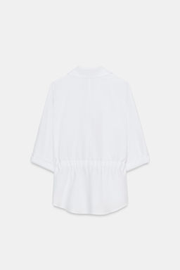 CAMISA SAFARI POPEL?N / Blanco - Zara фото 7