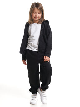 Спортивный костюм для девочки на молнии 22-8049 черный