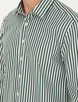 Темно-зеленая приталенная рубашка с длинным рукавом - Cacharel фото 7