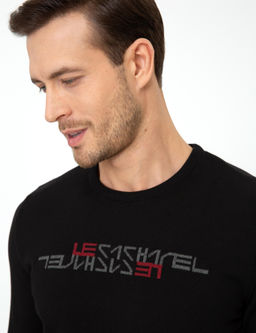 Siyah Slim Fit Bisiklet Yaka Triko Kazak