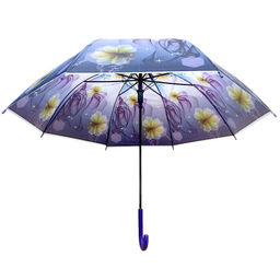 Зонт-трость п/автомат d95см, металл, пленка POE "Цветы" (24-20)