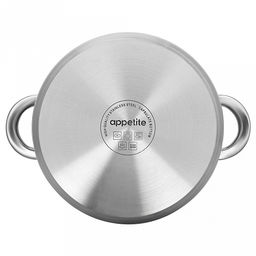Кастрюля из нержавеющей стали "Rondy" 5,0л, д19см, h13,5см, s0,5мм, дно s3мм, стеклянная крышка, пятислойное дно, подарочная коробка, "Appetite" (Китай)
