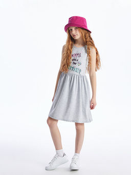 Bisiklet Yaka Bask?l? K?z ?ocuk Elbise - Waikiki фото 2