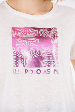 U. S. Polo Assn Женская футболка цвета экрю с круглым вырезом - U.s. polo assn фото 14