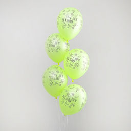 Воздушные шары латексные 12" «С Днём рождения. Весёлый банан», 5 шт.