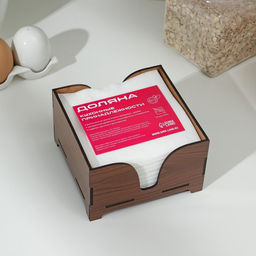 Салфетница деревянная Орех, без гравировки, с салфетками, цвет коричневый - Доляна фото 7