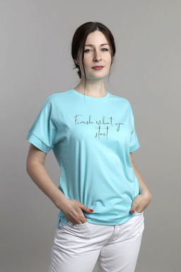 CRB wear/ CSMW 60393-49 Футболка женская,светлая бирюза/Ex.Cherubino фото 2