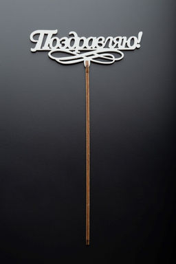 Топпер 5 шт "Поздравляю" №11, белый, фанера (120*52*4 мм)