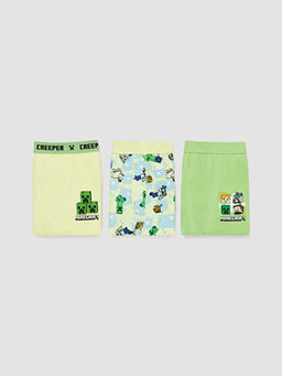 Erkek ?ocuk Minecraft Bask?l? Boxer 3l?