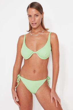 Yesil Balenli Ters V Balenli Havlu Bikini Ustu TBESS23BU00323