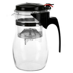 Чайник заварочный 750мл h17см, система пролива "Гунфу", стеклянная колба, пластмассовая ручка, в цветной коробке (Китай)