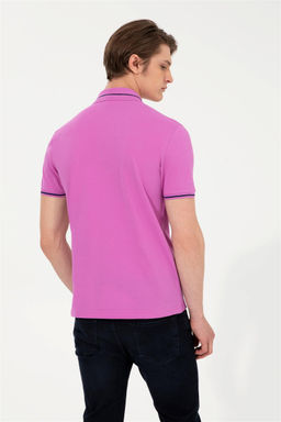 Мужская фиолетовая базовая футболка с воротником-поло Неожиданная скидка в корзине - U.s. polo assn фото 5