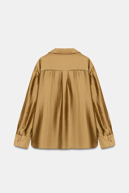 CAMISA SATINADA ZW COLLECTION / Mostaza - Zara фото 8