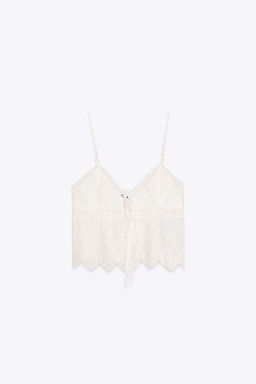 EMBROIDERED STRAPPY TOP - Zara фото 20
