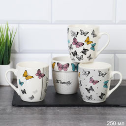 Кружка 250 мл Бабочки / HT0431 /уп 96/