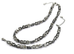 Чокер и браслет из циркона кубик граненый 6*6мм, цвет синий, 40см, 17см - Радуга камня фото 4