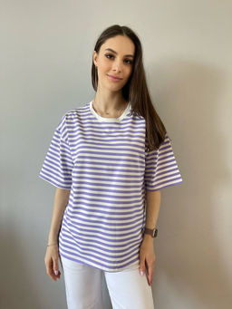 K11669 Футболка OVER SIZE (плотный хлопок) ЛАВАНДА