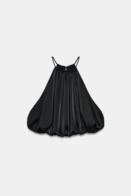 TOP CROP SATINADO GLOBO / Negro - Zara фото 6