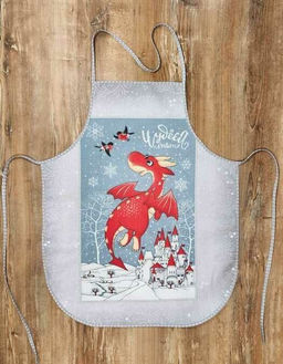 Фартук Сказочный дракон рогожка хлопок 100% - Лен поволжья фото 3