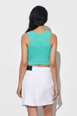 Кроп-топ трикотажный в рубчик - Mollis фото 4