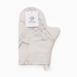 Варежка-прихватка Этель Flower herbarium, 20?27 см, 100% хлопок, репс 210 г/м?