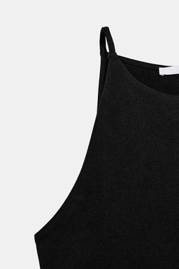 TOP CROP HALTER STRETCH / Negro - Zara фото 5
