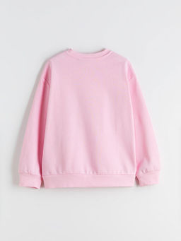 Bisiklet Yaka Arabalar Bask?l? K?z ?ocuk Sweatshirt