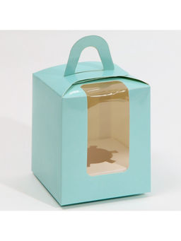 Цена за 5 шт. Коробка для капкейков, кондитерская упаковка, 1 ячейка «Голубой», 9×9×11 см