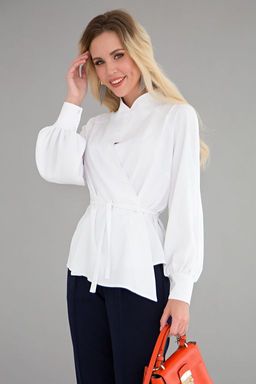 Блуза Идеальная асимметрия (белая) Б1525-11 - Lt collection фото 5