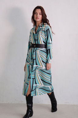 Платье-рубашка с английским воротником принт - Martichelli фото 380