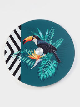 Подставка для торта Доляна Тропики, d=32 см, вращающаяся, стекло, зелёная фото 2