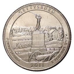 25 центов 2011 года P №6 Национальный парк Геттисберг