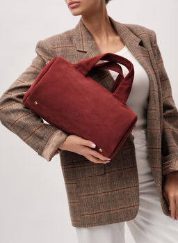 Замшевая сумка Bowling DBR 31378 красное вино  фото 5