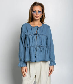 Блуза #КТ73555, голубой