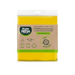 Master FRESH салфетки д/уборки Супер-впитывающие (100% вискоза) 30*35см (3шт)