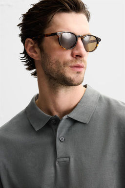 TEXTURED PIQUE POLO SHIRT - Zara фото 21