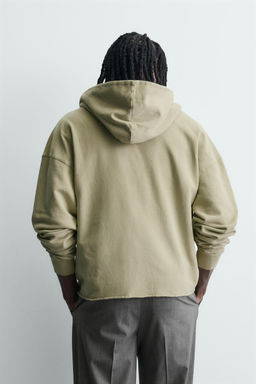 SUDADERA LAVADA TEXTO ESTAMPADO / Verdoso - Zara фото 3