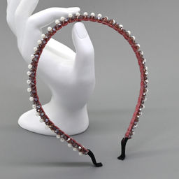 Ободок для волос с цирконом, цвет сиреневый