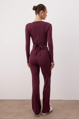 Murdum Kruvaze Kapama Vucuda Oturan Uzun Kollu Esnek Orme Alt-Ust Tak?m TWOAW26AU00029