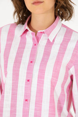 Женская розовая рубашка с длинным рукавом - U.s. polo assn фото 7