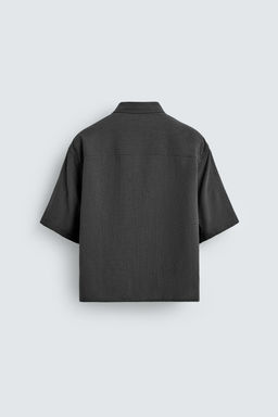 CAMISA FLUIDA ESTRUCTURA CUADROS / Negro - Zara фото 7