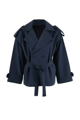 Vizon Yumusak Tuseli Kemerli Oversize Kruvaze Kapama Midi Trenckot TWOSS26TR00007 - Trendyolmilla фото 5