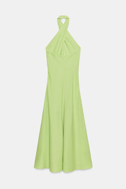 VESTIDO MIDI HALTER CON LINO / Lima - Zara фото 5
