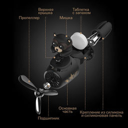 Набор ароматизаторов автомобильных в дефлектор «Мишка пилот» 5 ароматов