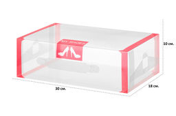 Набор 4 коробок для хранения женской обуви 30*18*10 см Красная кайма складные, с ручкой.. - El casa фото 2