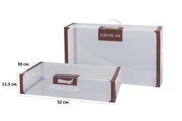 Набор 2 коробок для хранения обуви 52*30*11,5 см Коричневая кайма складные, с ручкой - Elan gallery фото 2