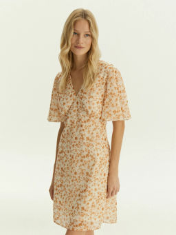 Платье мини из шифона с цветочным принтом, PL1724/voile