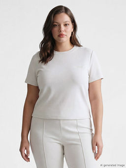 Bisiklet Yaka Nak??l? Soft Touch Kad?n Ti??rt